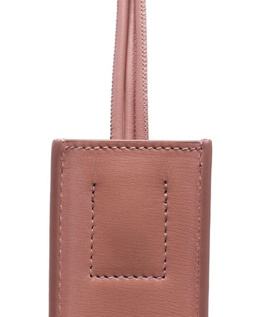 Jil Sander White Small Tangle Leather Crossbody Bag