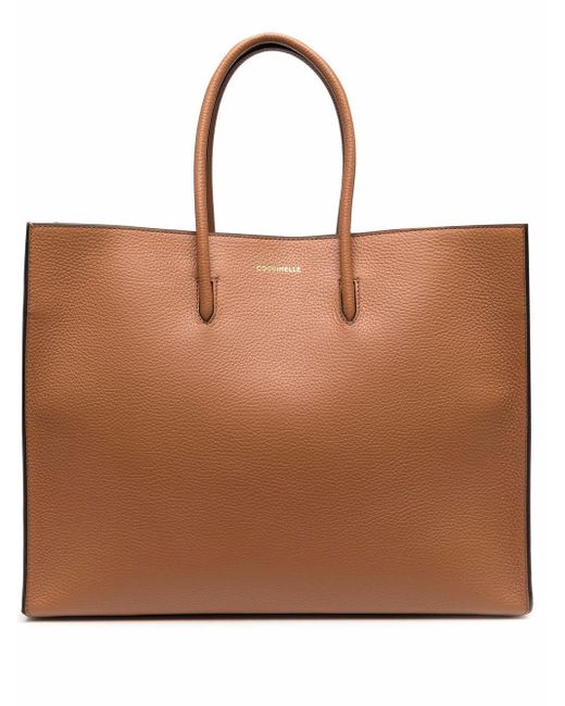 Coccinelle Brown Myrtha Large Leather Tote Bag