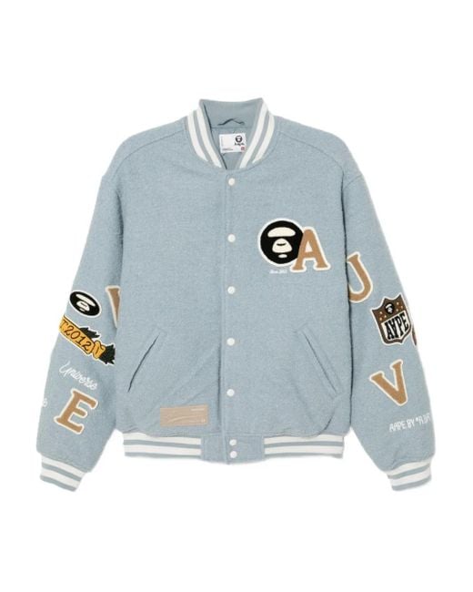 Aape By A Bathing Ape Jack Met Geborduurd Logo in het Blue voor heren