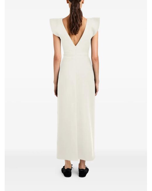 Abito Midi Mariam Con Scollo A V di Proenza Schouler in White