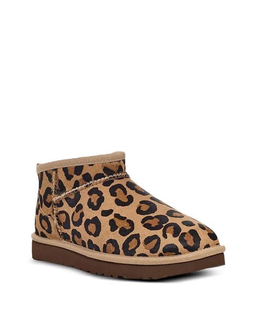 Ugg Brown Leopard-Print Ankle Boots