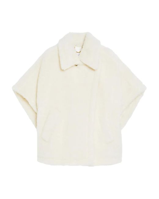 Capa con cuello y manga corta Max Mara de color White