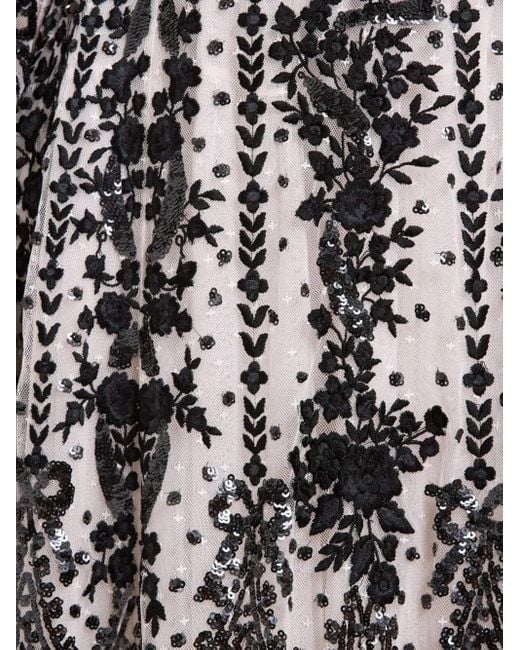 Needle & Thread White Embroidered-Flowers Maxi Dress