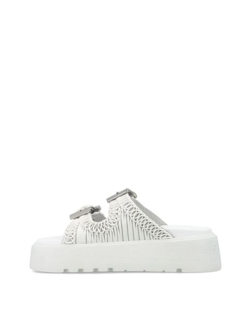 Casadei White 'Birky Ale' Slippers