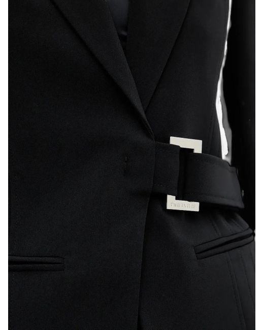 Patrizia Pepe Black Belted Buckle Blazer