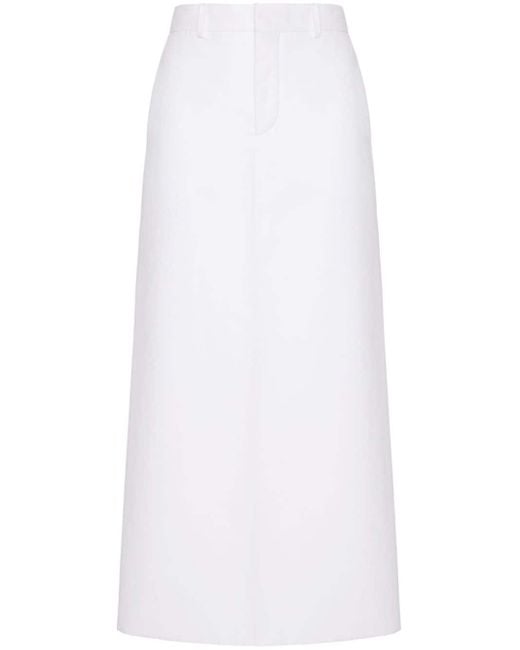 Falda midi con pliegue Valentino Garavani de color White