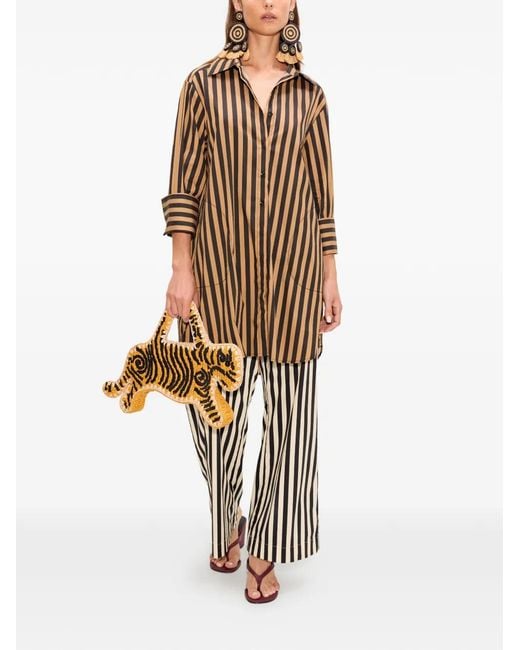Simon Miller Black Kena Striped Mini Shirt Dress