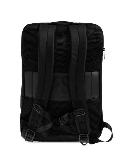 DIESEL Black Embossed Logo Backpack