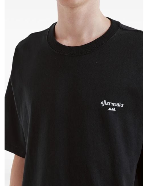 AFTERMATHS Black Graphic-Print T-Shirt for men