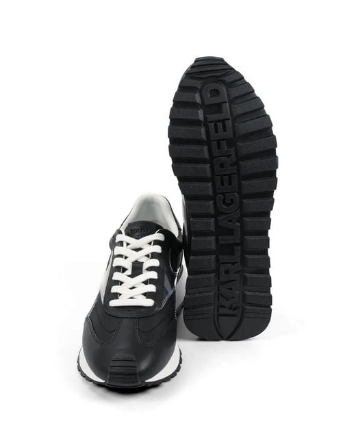 Karl Lagerfeld Black Logo-Detail Panelled Sneakers for men