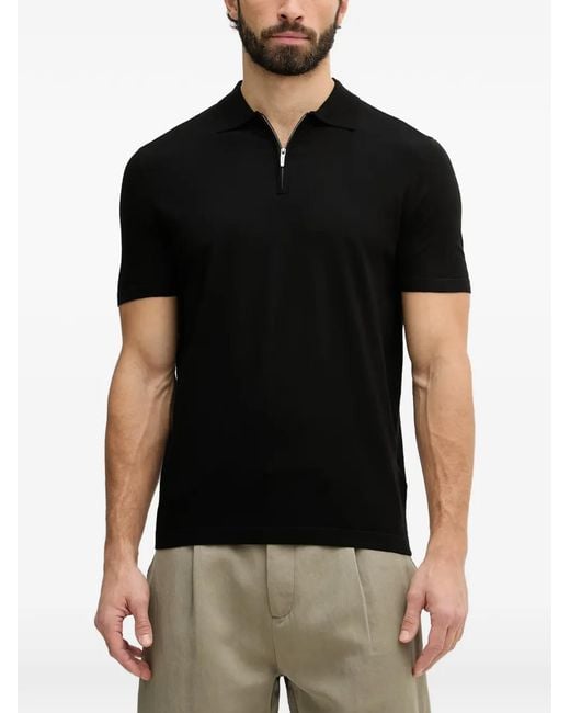 Guess Black Half-Zip Polo Shirt for men