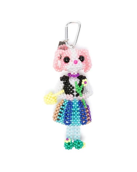 Chopova Lowena White Bunny Shepherdess Figure Keyring
