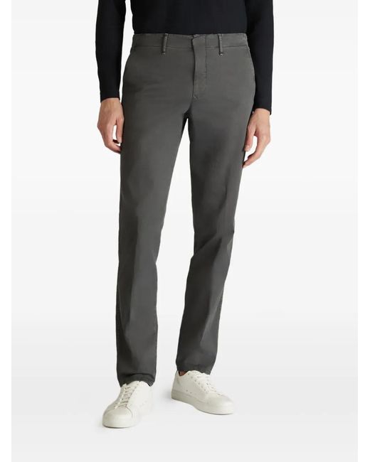 Incotex Gray Belt-Loop Chinos for men