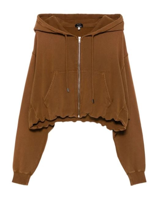 R13 Brown Kapuzenjacke mit Reißverschluss