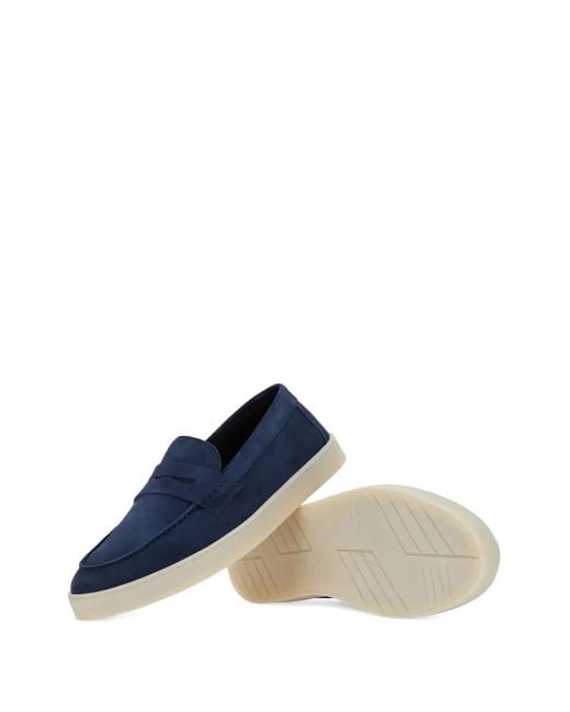 Canali Blue Suede Slip-On Sneakers for men