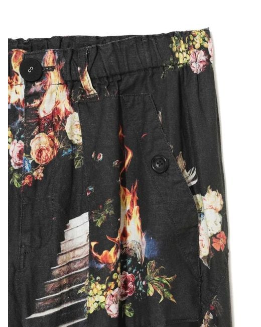 Undercover Black Graphic-Print Trousers for men