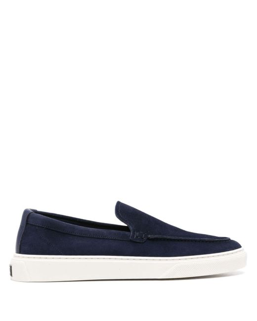 Woolrich Blue Slip-on Suede Loafers for men
