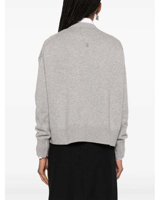 Givenchy Gray Kaschmirpullover Mit Tiefen Schultern