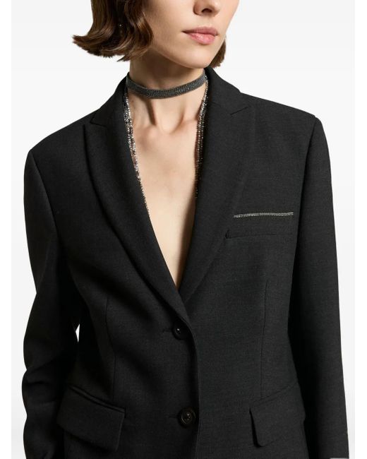 Peserico Black Blazer mit verzierten Taschen