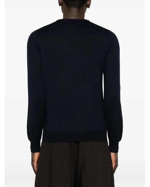 Tagliatore Blue Crew-Neck Long-Sleeve Sweater for men