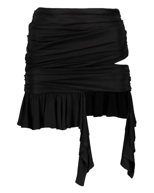 ANDREADAMO Black Ruffled Mini Skirt