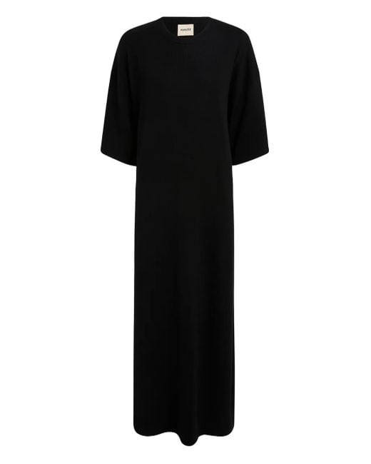 Khaite Black Maxikleid mit Rundhalsausschnitt