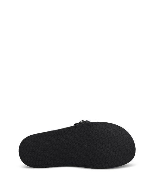 MICHAEL Michael Kors Jaden Leren Slippers Met Ringgesp in het Black