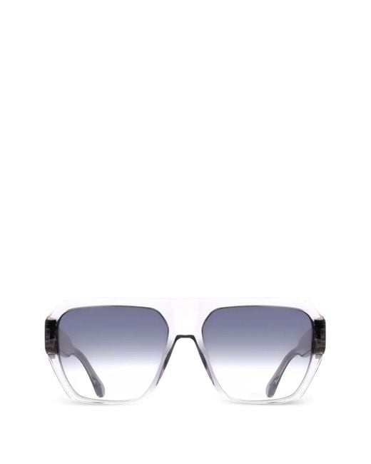 Ferragamo Eyewear Gray Gancini-Detail Geometric-Frame Sunglasses for men