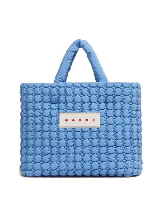 Marni Blue Wattierte Tote Bag