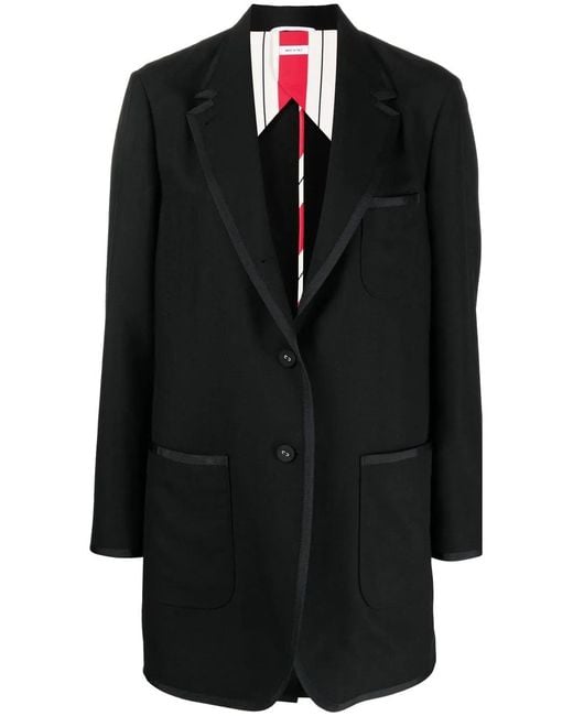 Thom Browne Black Longline Single-Breasted Blazer
