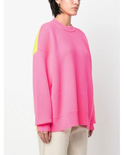 Palm Angels Pink Palm-Tree Intarsia-Knit Jumper