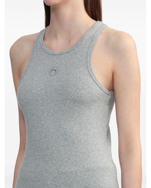 MARINE SERRE Gray Crescent Moon-embroidered Tank Top