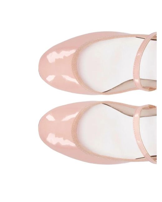 Repetto Pink 30Mm Patent Leather Button-Fastening Heeled Pumps