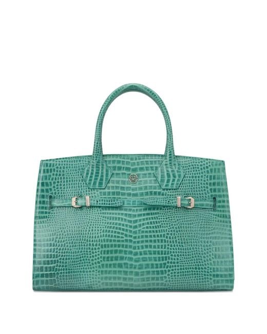 Philipp Plein Green Large Dynasty Tote Bag