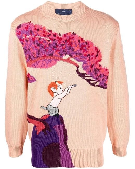Stella McCartney Pink Fantasia Landscape Intarsia-Knit Jumper