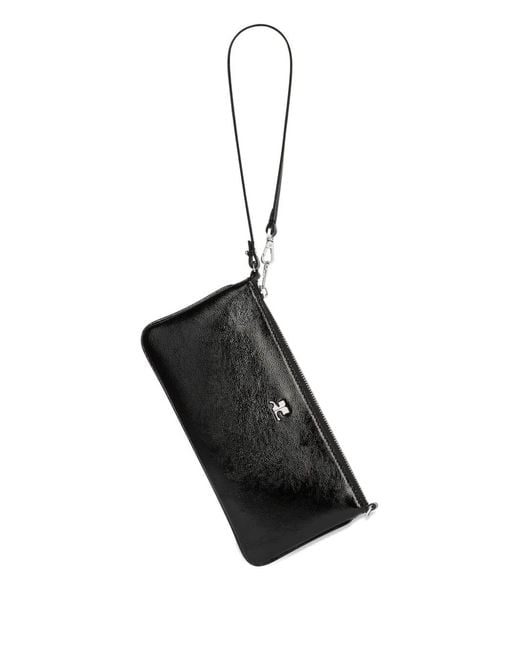 Cartera con placa del logo y cremallera Courreges de color Black