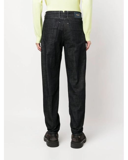 Incotex Black Straight-Leg Denim Trousers for men