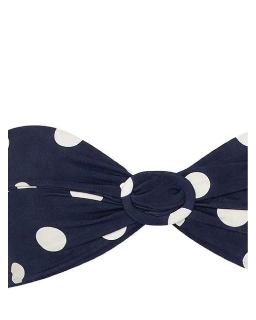 Cult Gaia Blue Polka-Dot Knot Bikini Top