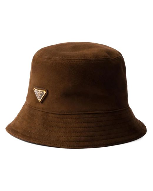 Prada Brown Suede Bucket Hat