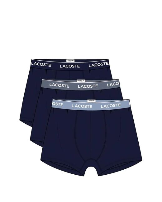 Lacoste Blue Logo-Waistband Boxers (Set Of Three) for men