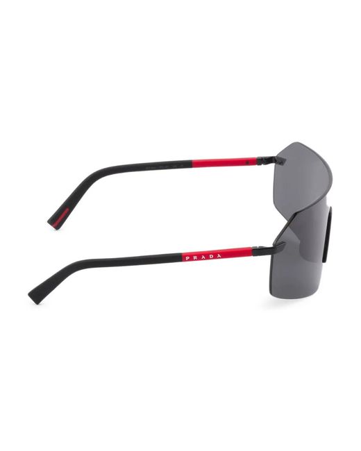 Prada Gray Linea Rossa Metal-Frame Sunglasses for men