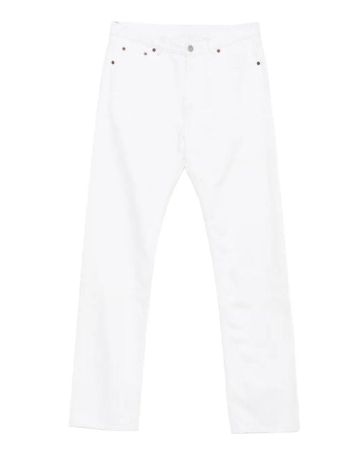 Husbands White Rivet-Detail Jeans for men