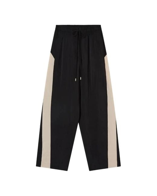 Lee Mathews Black Alexia Colour-Block Track Pants