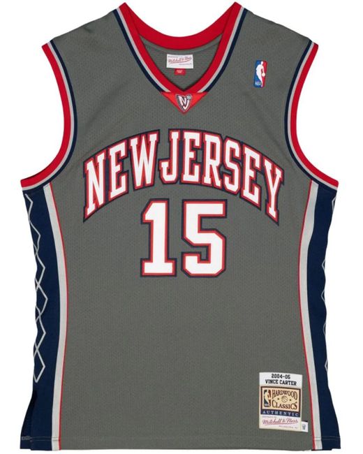 Mitchell & Ness Gray "Nba New Jersey Nets 2004 Vince Carter" Basketball Jersey for men