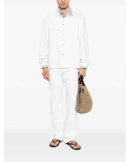 Lemaire White Button-Up Jacket for men