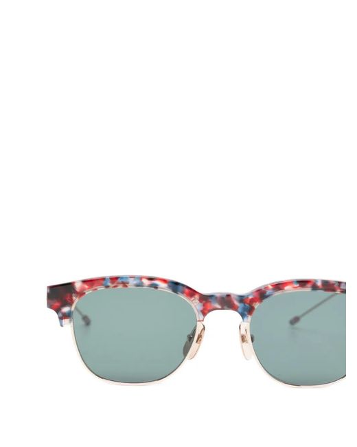 Thom Browne Metallic Patterned-Frame Sunglasses