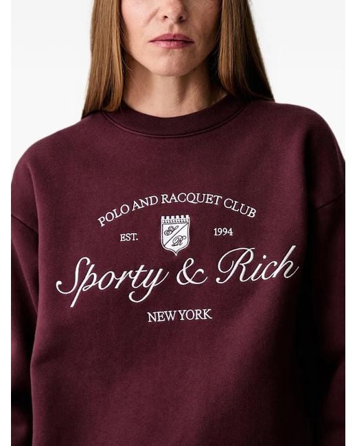 Sporty & Rich Syracuse Embroidered Crew-Neck Sweatshirt