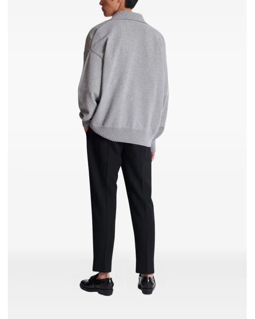 Balmain Gray Emblem Sweater for men