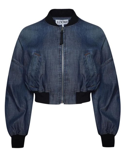 Loewe Blue Washed Denim Bomber Jacket