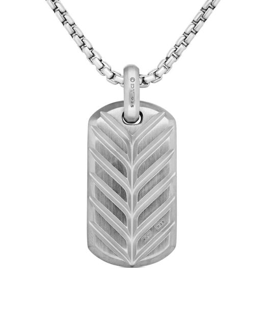 David Yurman Green Sterling Chevron Tag (35Mm) for men